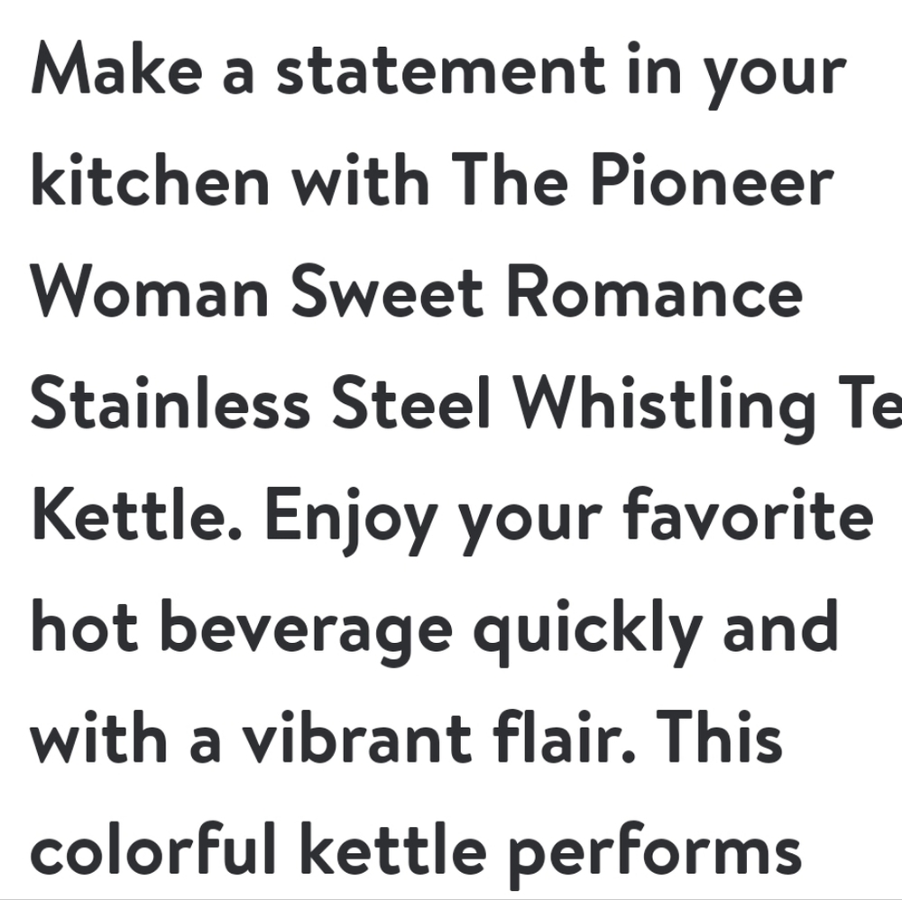 ❤️ New Pioneer Woman Fancy Flourish Whistling Tea Kettle - Picture 2 of 6